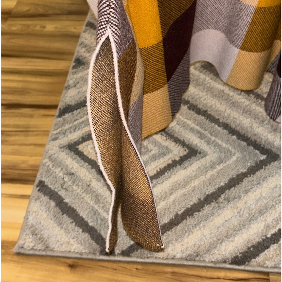 🛍️FOUR 4 THIRTY🛍️ Chicwish Lie In Check Fields Turtleneck Cape Sweater Mustard - Picture 5 of 9